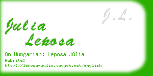 julia leposa business card